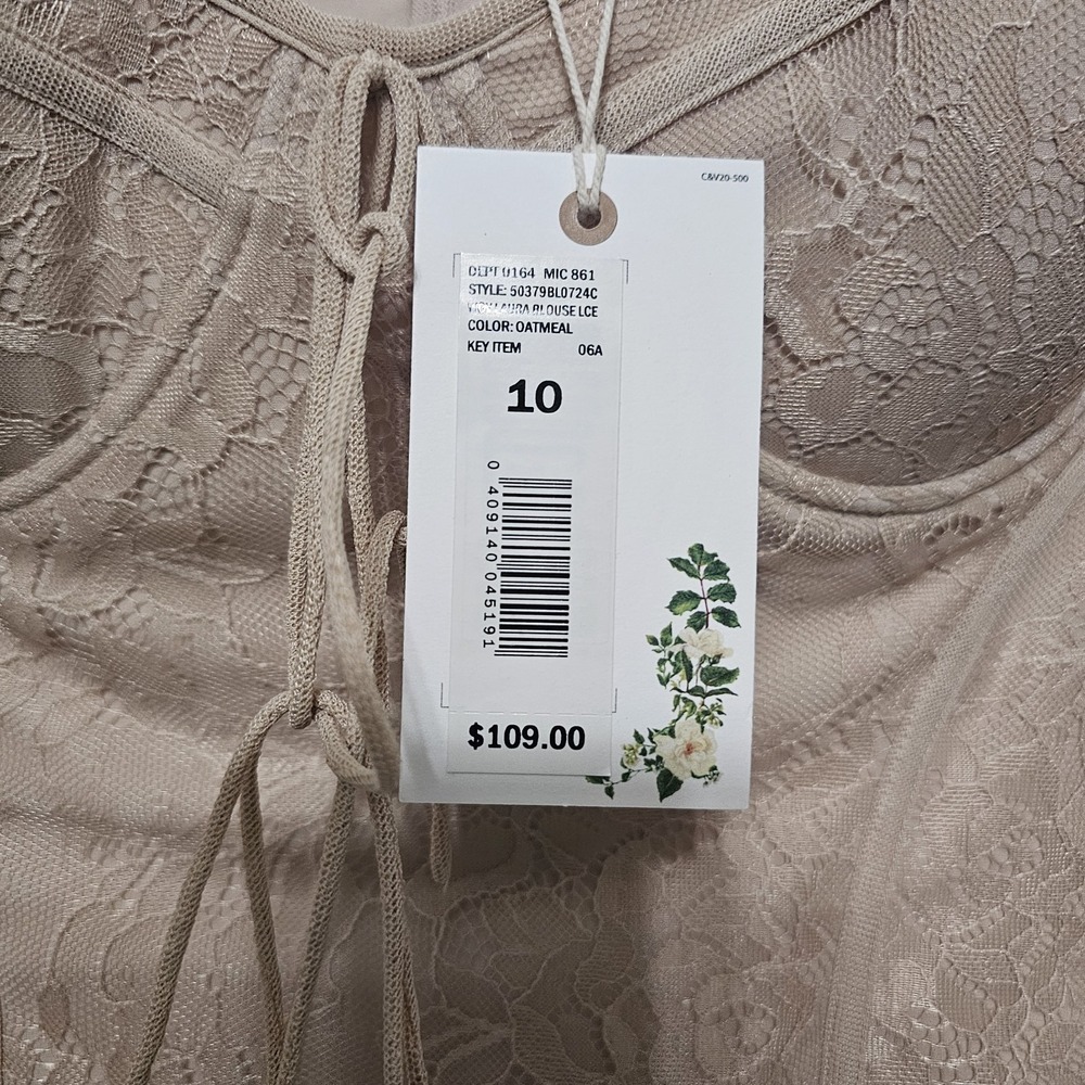 Chelsea & Violet Women's Top Blouse Size 10 Fits Medium Sweetheart Neckline New - Picture 4 of 9